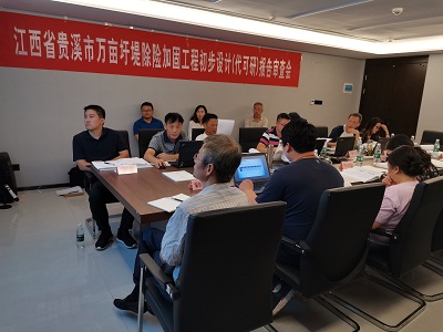 千亿体育集团(中国)股份有限公司官网召开贵溪市万亩圩堤除险加固设计采购施工（EPC）总承包项目地理圩堤初步设计（代可研）等4个项目评估